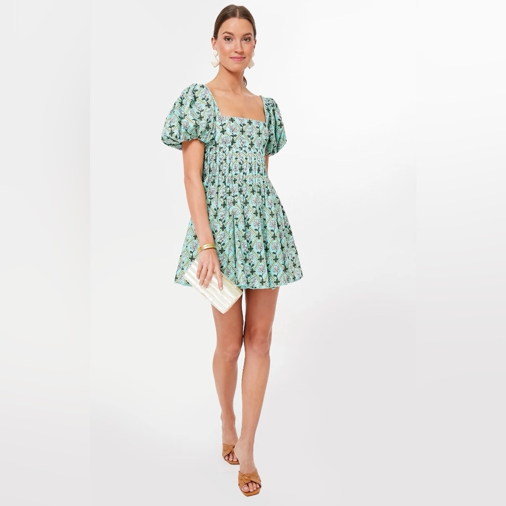 Agua by Agua Bendita Caramelo Minidress - NWT - Green Herbal Print - Size M